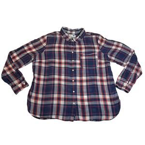 Old Navy Classic Plaid Button Up Shirt Size XL Cotton Colorful Hipster Casual